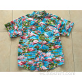 Camisa hawaiana con estampado de algodón Beach Casual